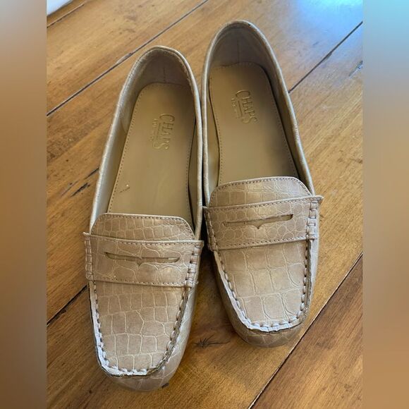 CHAPS ‘Ginger’ Croc Embossed Slip On Flats Loafers 9B - Picture 1 of 4